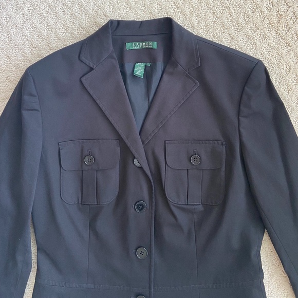 Lauren Ralph Lauren Women's Cropped Black Blazer Size 6 - Picture 2 of 6